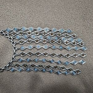 Premier Designs Arizona Cascading Waterfall Turquoise And Brown Necklace